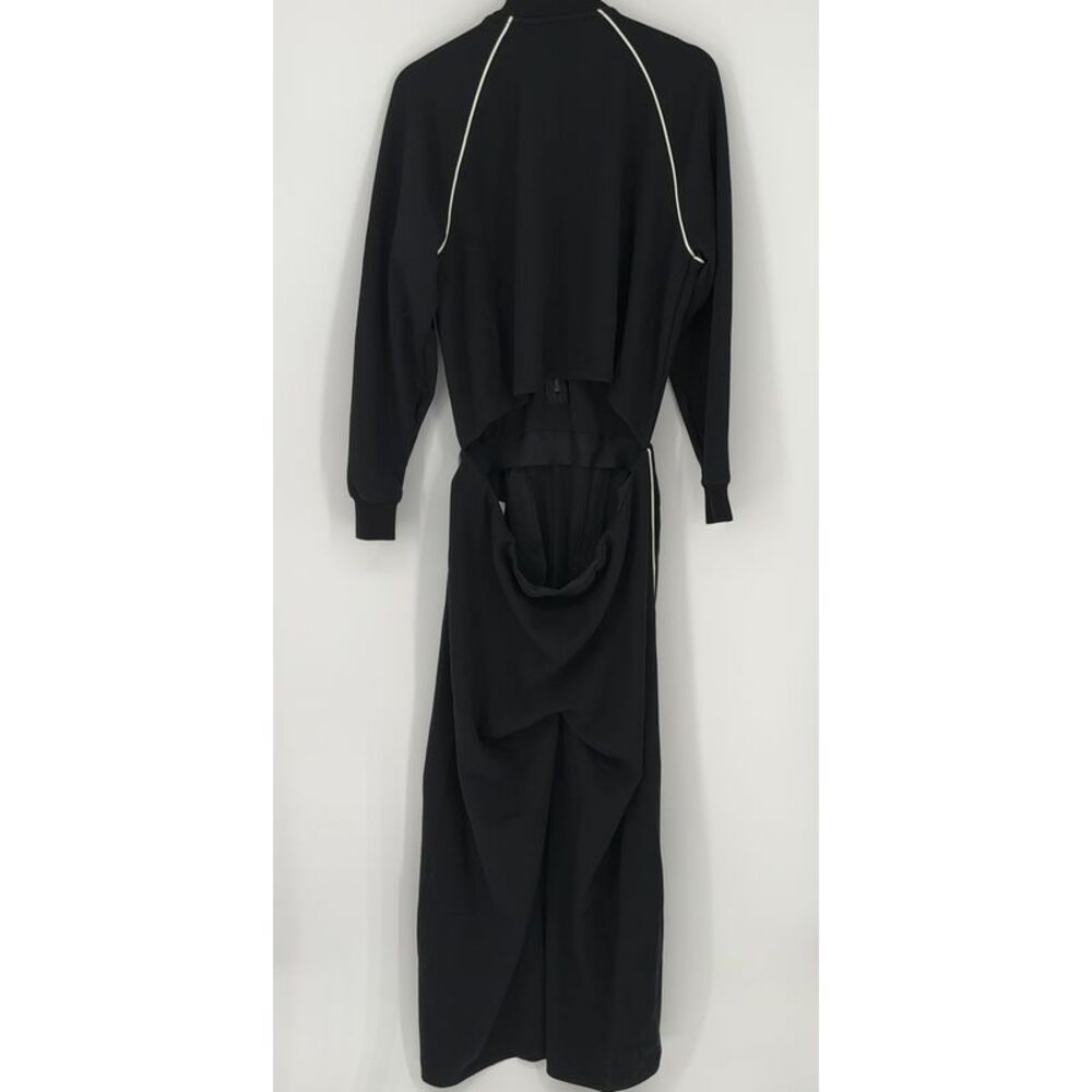 SPANX Black Long Sleeve Jumpsuit with White Piping